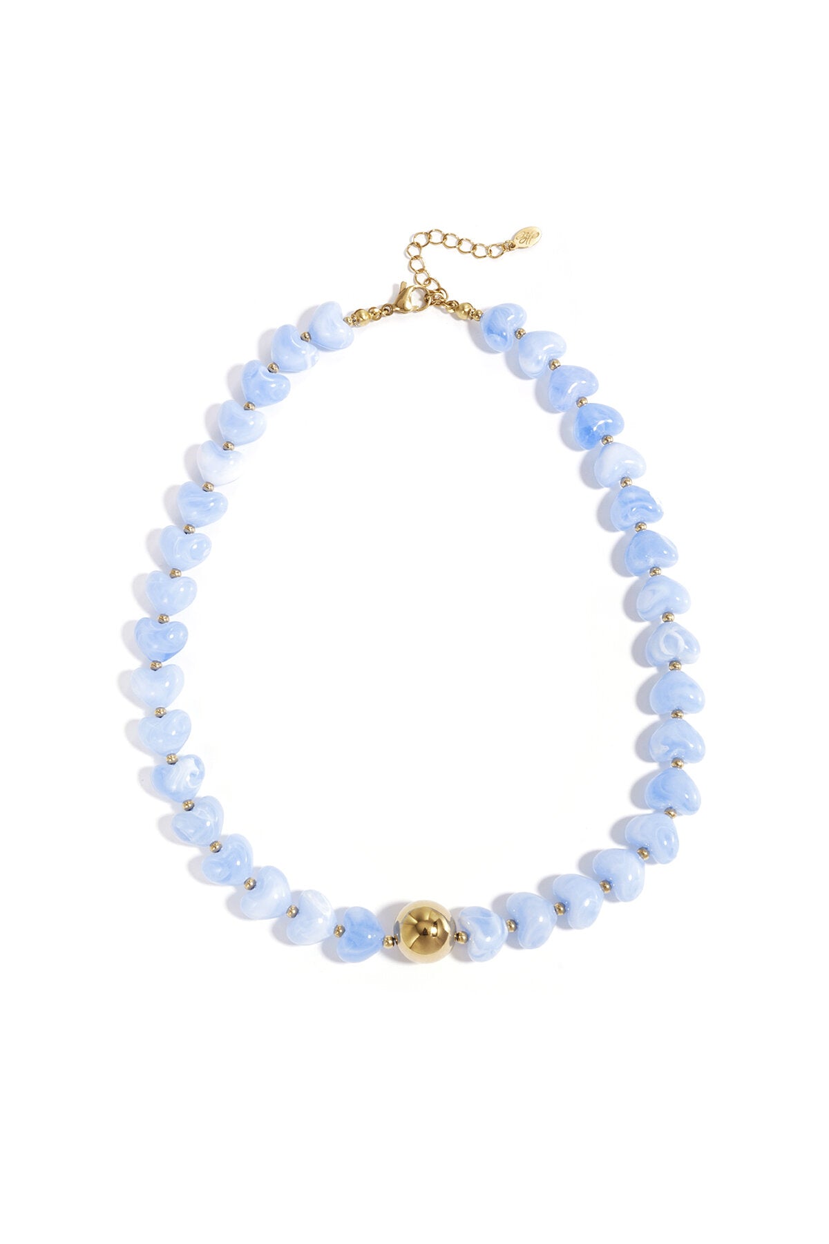 Ketting met statement en hartvormige kralen