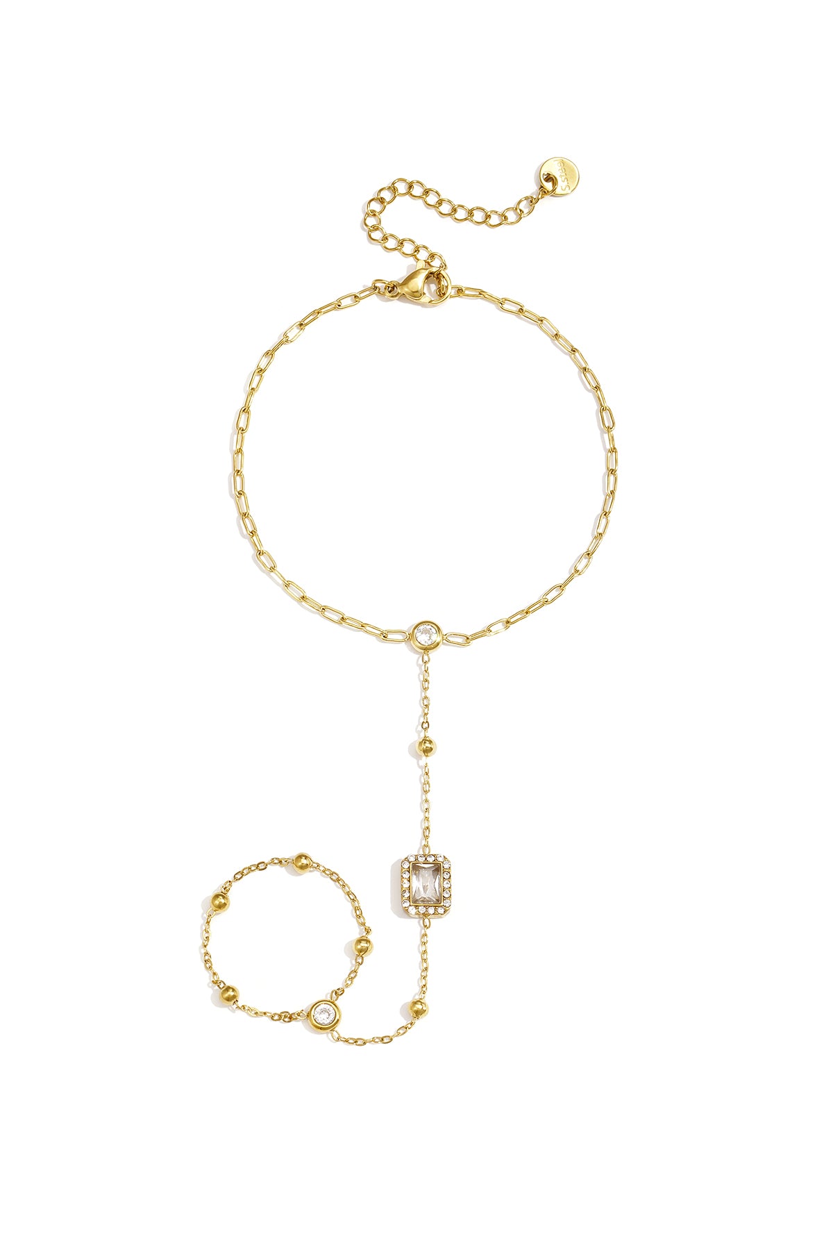 Handchain met omlijste statement steen