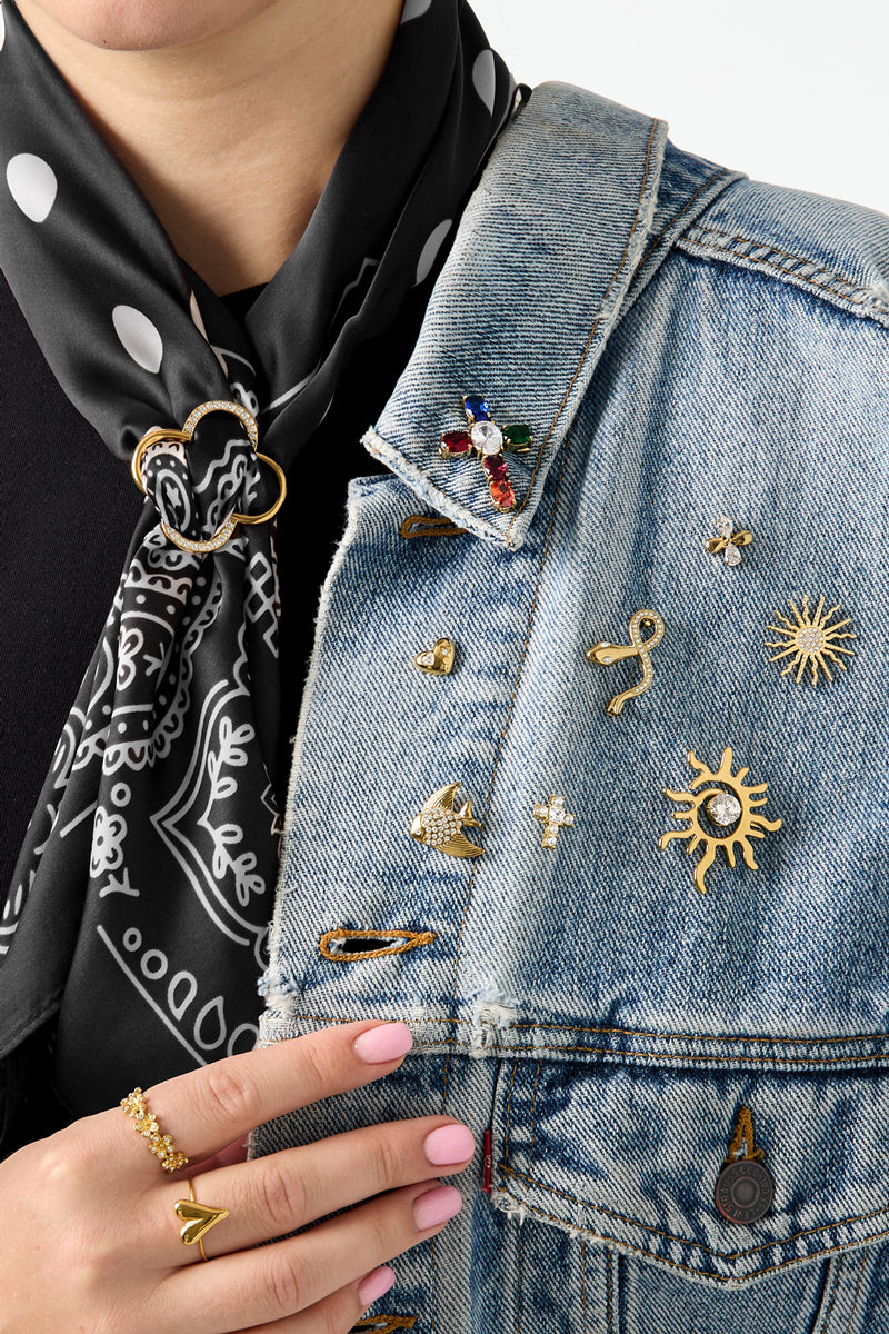 Broches met klavertje, eenvoudig, roestvrij staal, dagelijkse accessoires