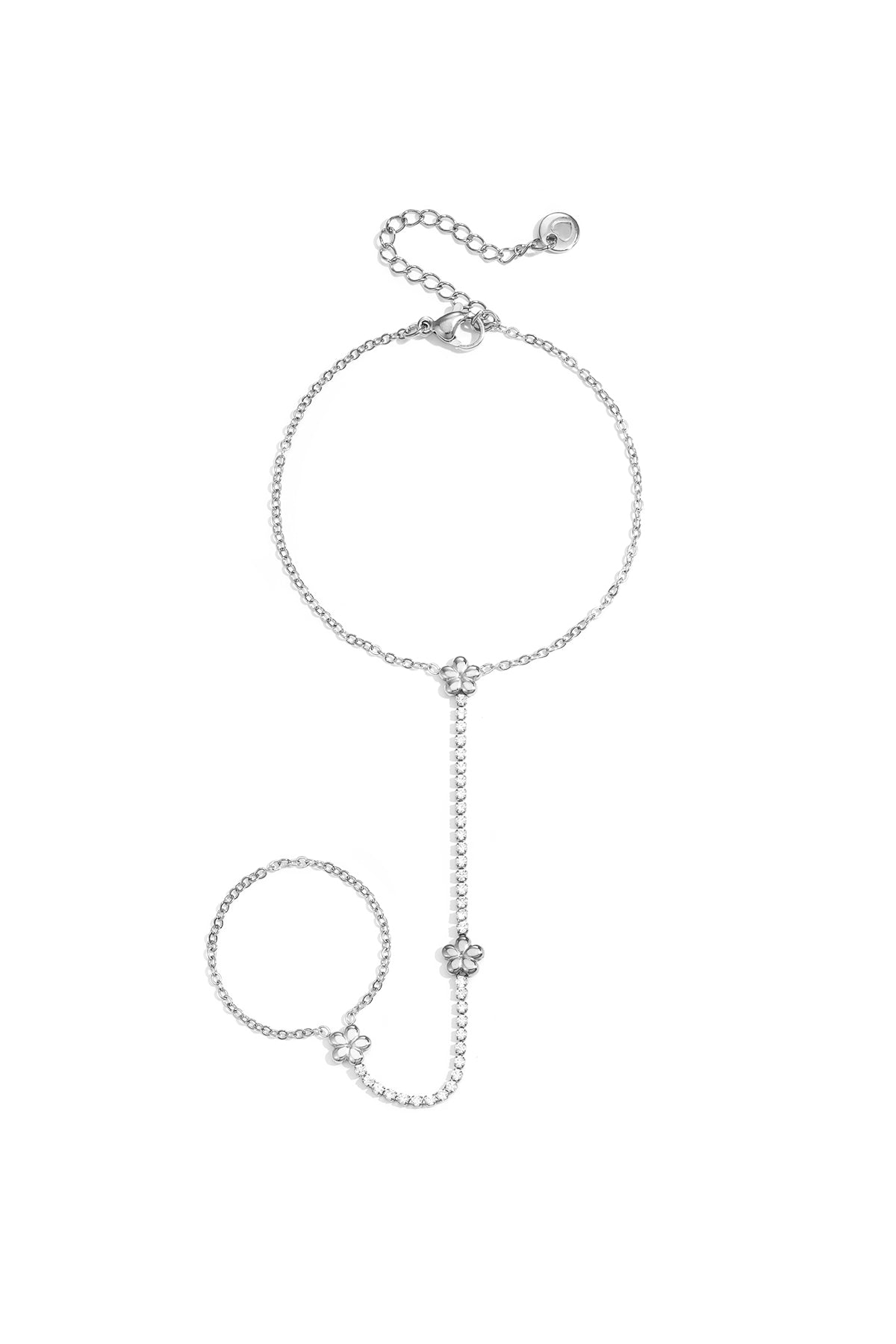 Handchain tennis-style met bloemetjes