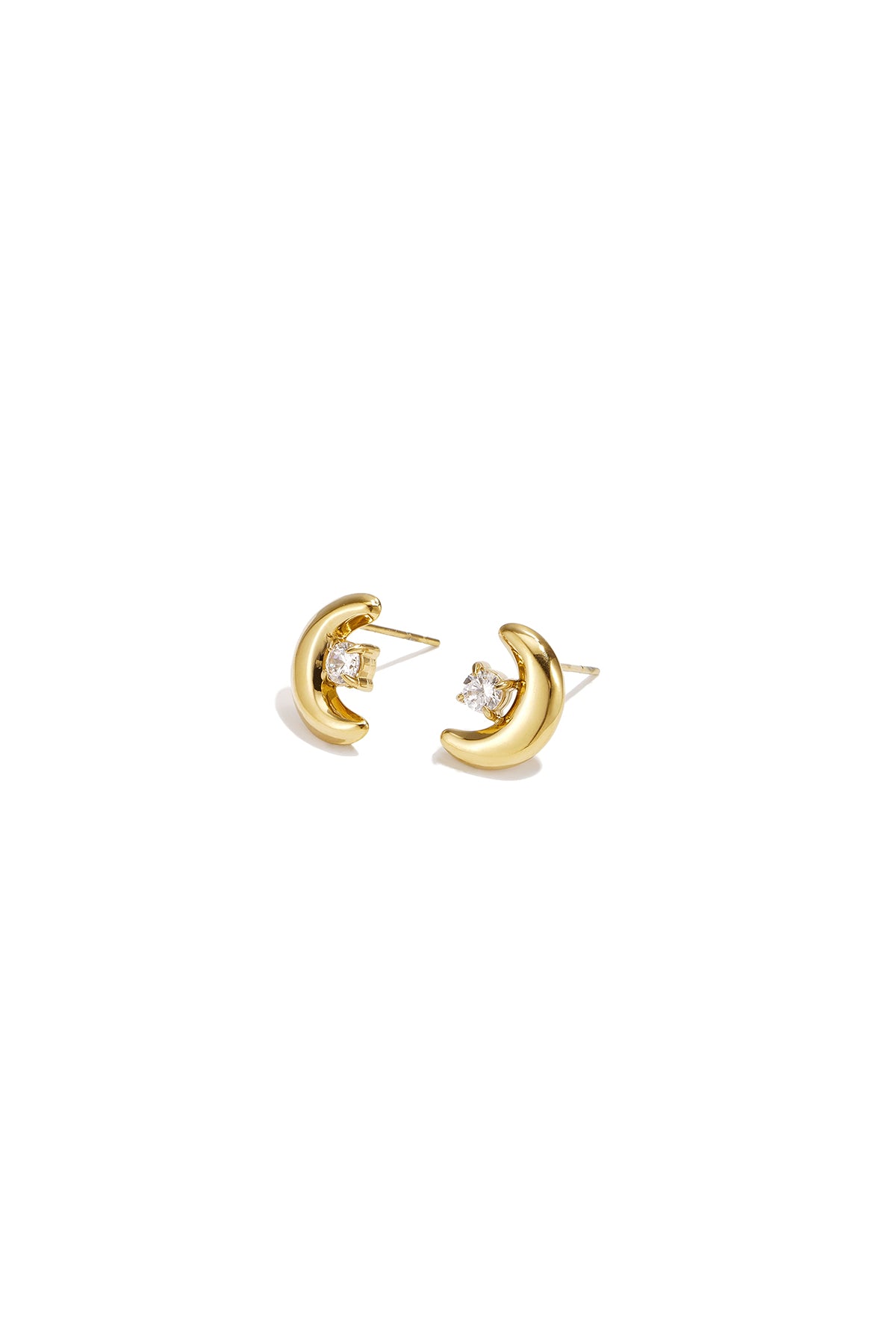 Elegant Moon Rhinestone Stud Earrings for Women