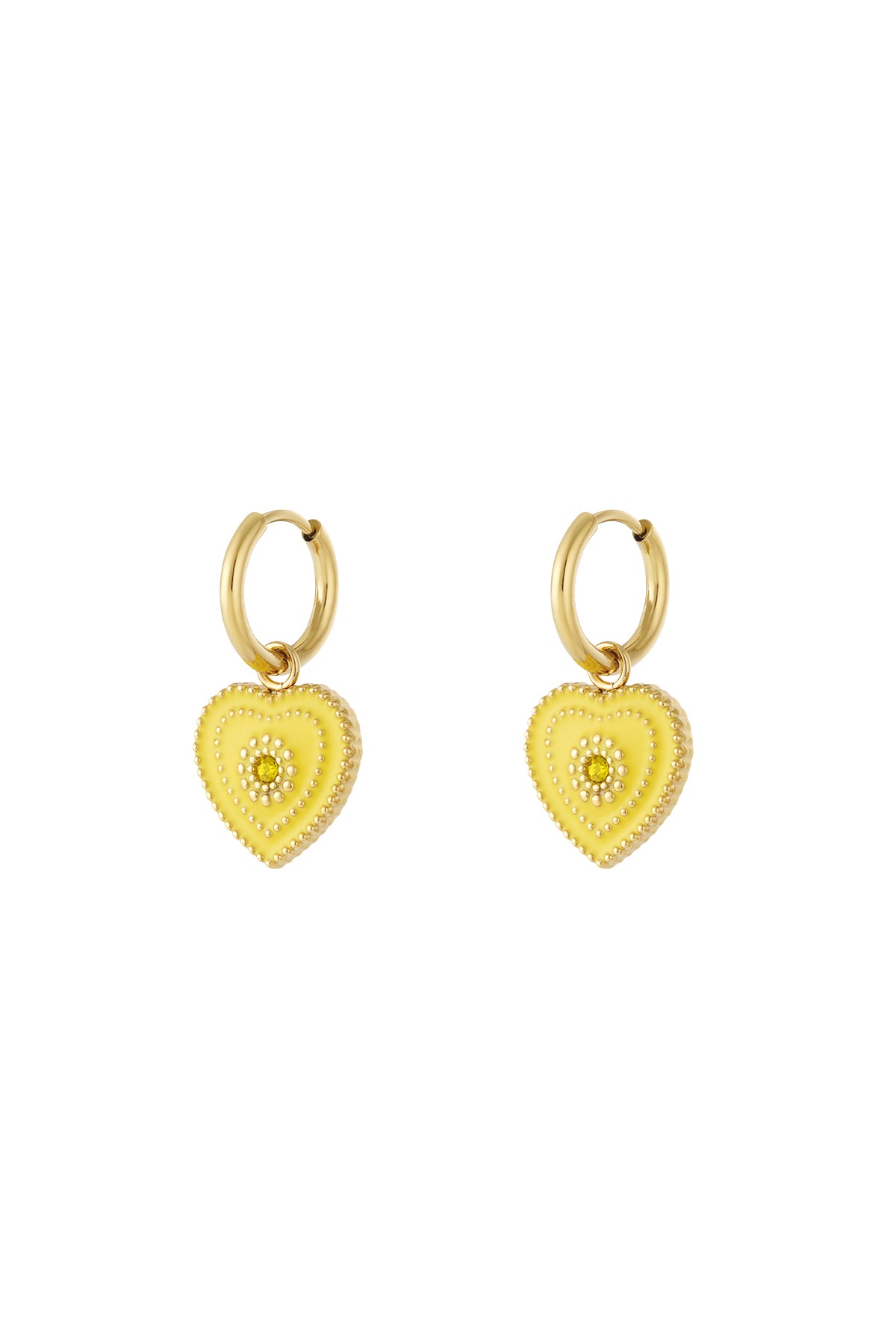 Elegant 14K Gold Plated Heart Drop Earrings for Women