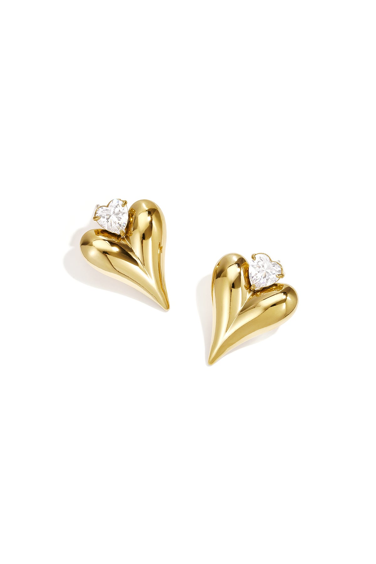 Roestvrijstalen oorknopjes met hartjesmotief, eenvoudige dagelijkse sieraden uit de Simple Series voor dames.