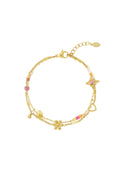 Elegant Gold Color Flower Charm Bracelet for Women