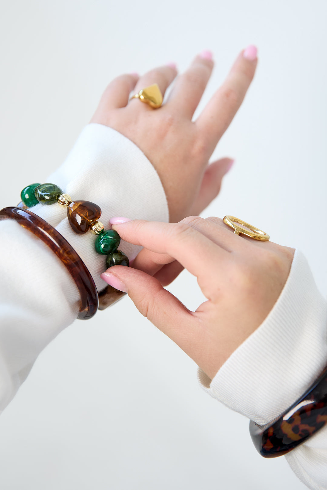 Acryl kralenarmbanden met onregelmatige vorm, eenvoudige, alledaagse serie, damessieraden