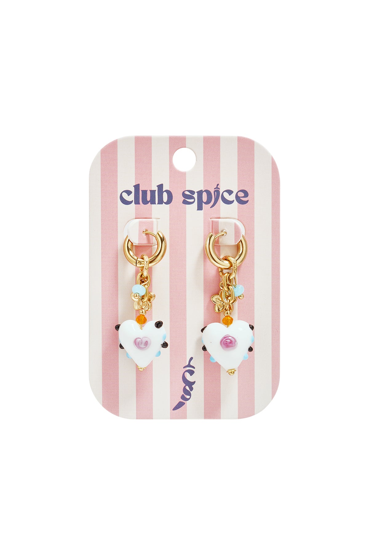 Elegant White Crystal Heart Earrings for Spring