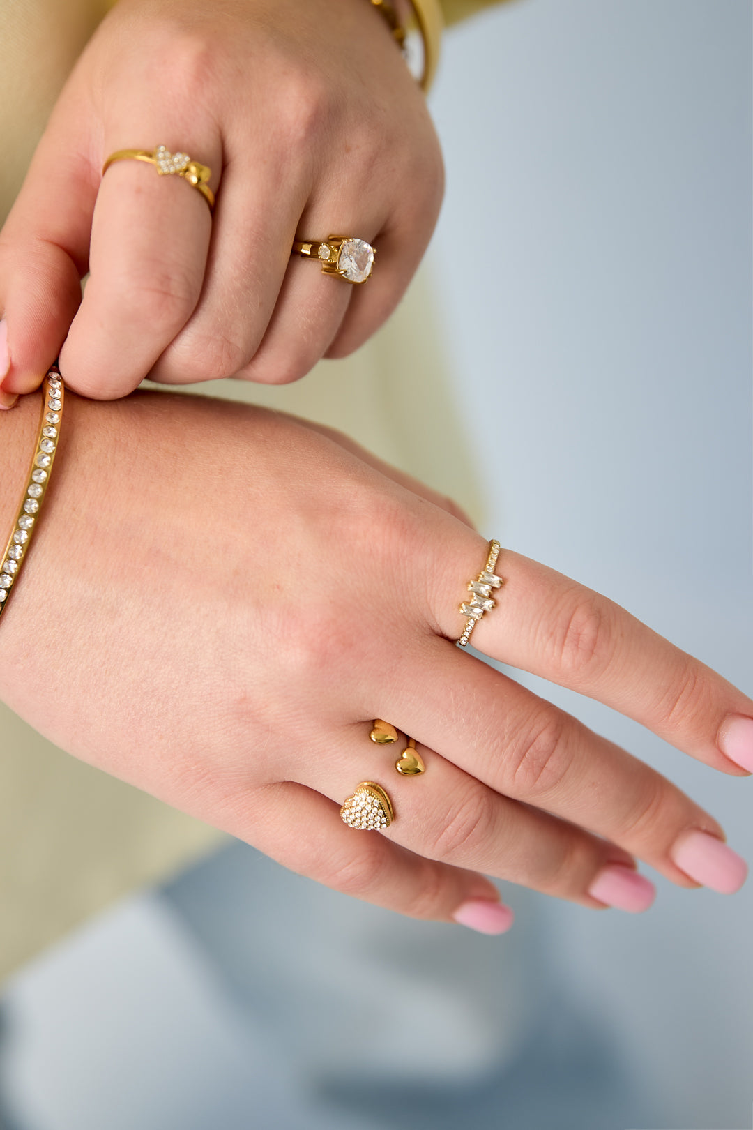 Elegant Minimalist Adjustable Rhinestone Ring