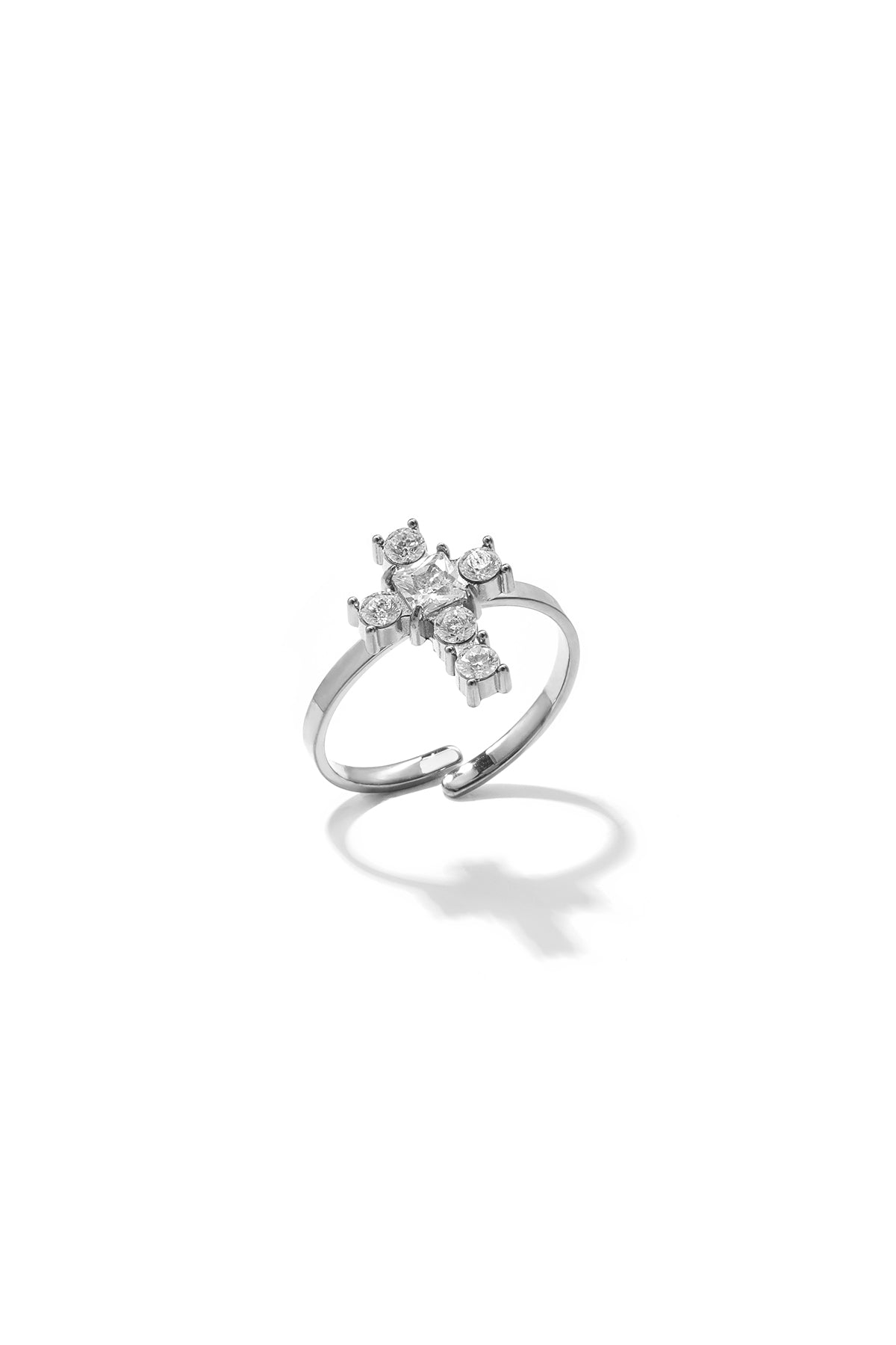 Elegant Adjustable Rhinestone Ring - Minimalist Style