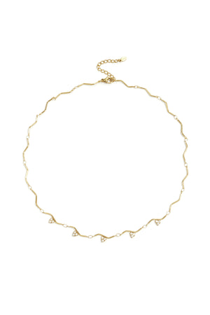 Ketting met zigzag patroon en steentjes