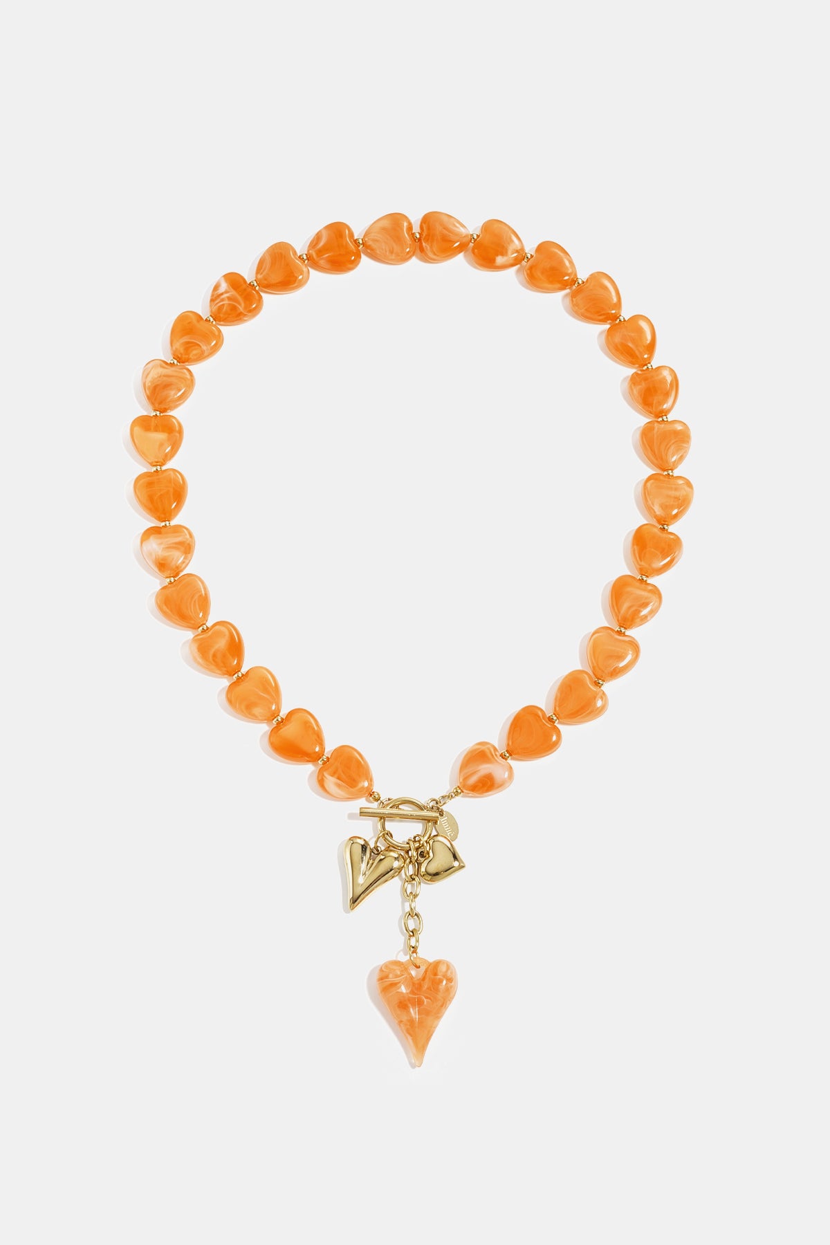 Kralenketting met hangende harten charms