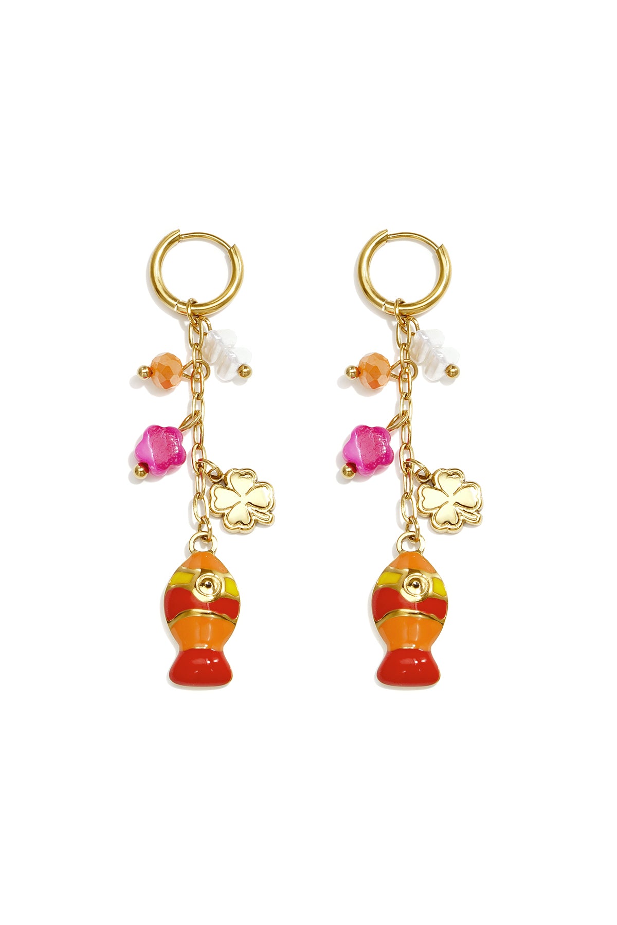 Stylish Gold Fish Dangle Earrings for Spring/Summer