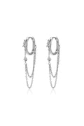 Oorbellen met hangertjes van roestvrij staal en ketting, Simple Daily Simple Series, damessieraden