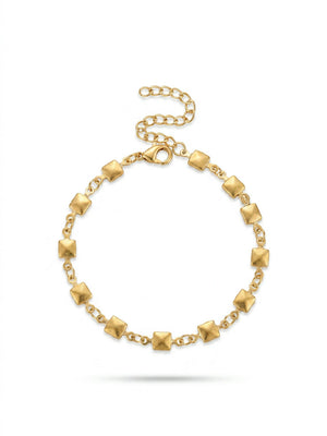 Sleek Nola stainless steel bracelet with a polished finish, perfect for everyday wear and layering, on a white background